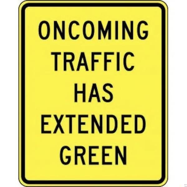 Accuform TRAFFIC SIGN ONCOMING TRAFFIC 30 in X FRW769RA - main